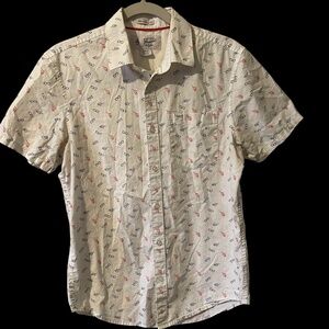 Men's Original Penguin by Munsingwear Eyeglass Slim Fit Shirt Size Small